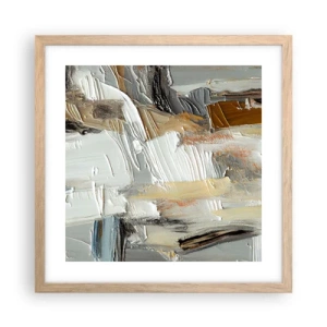 Póster en marco roble claro - Estratificación de colores - 40x40 cm