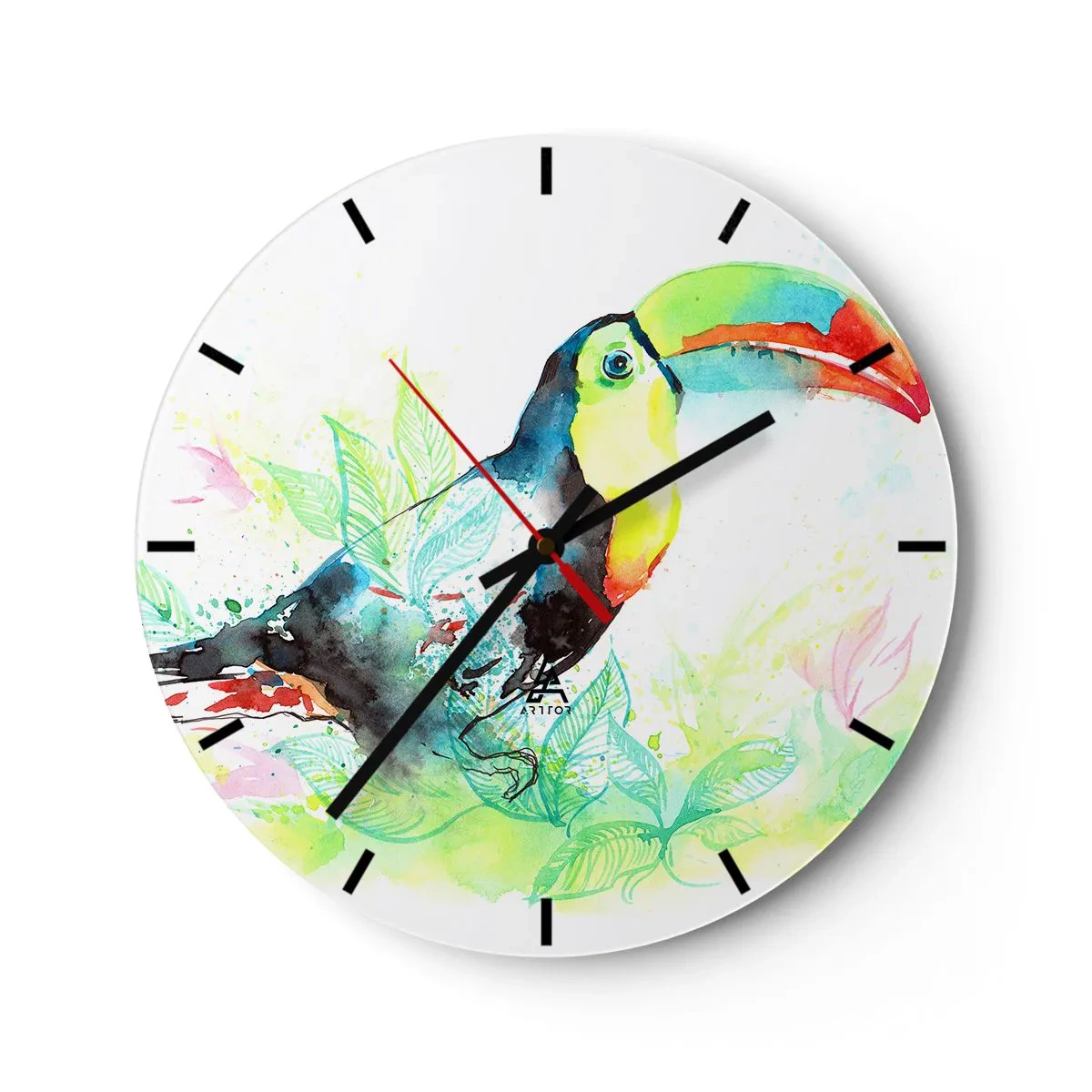 Reloj de pared - Reloj de vidrio - Colorido como América del Sur - 40x40 cm