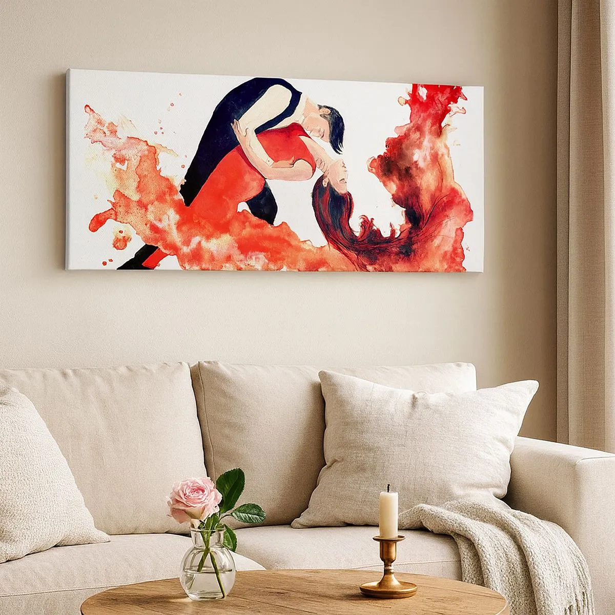 Cuadro sobre lienzo - Impresión de Imagen - El tango: una ola sensual - 100x40 cm