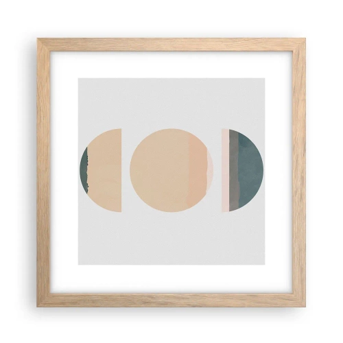 Póster en marco roble claro - Círculo tras círculo - 30x30 cm