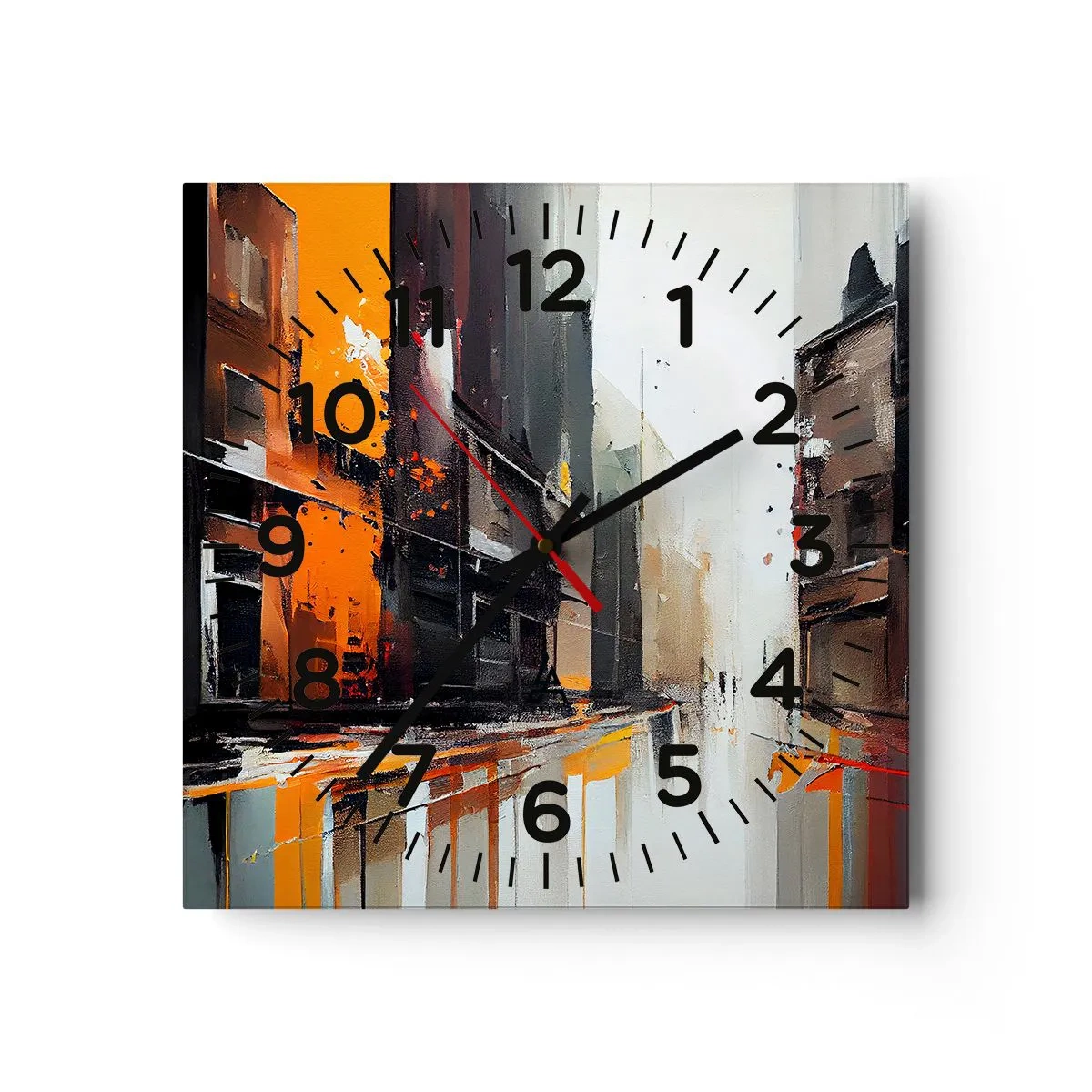 Reloj de pared - Reloj de vidrio - Día lluvioso - 40x40 cm
