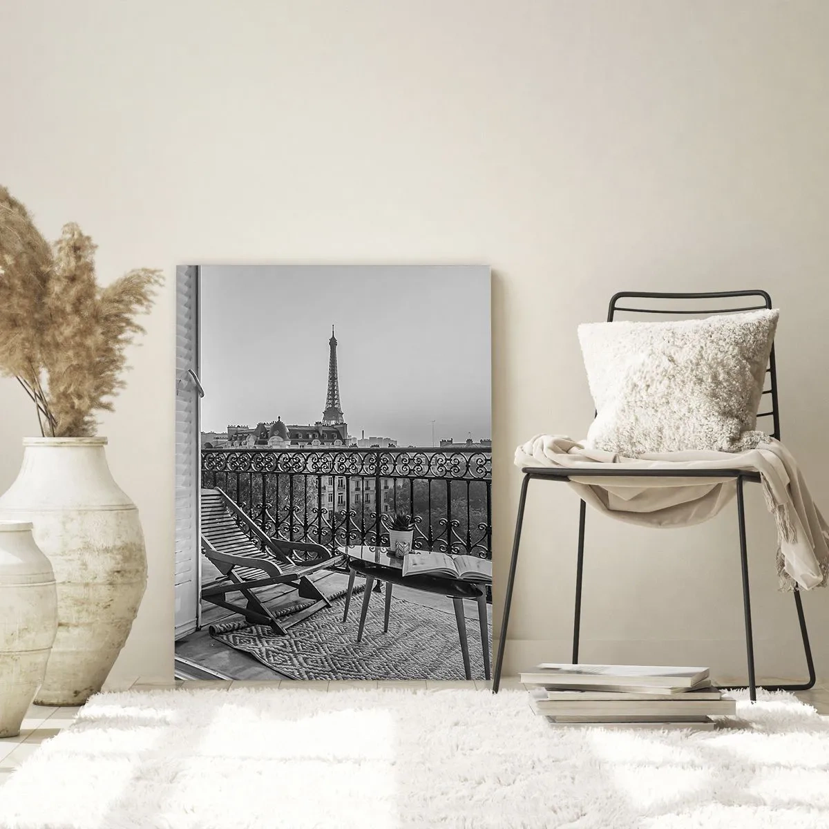 Cuadro sobre vidrio - Impresiones sobre Vidrio - Una tarde parisina - 50x70cm - Una tarde parisina - Decoración de pared moderna para salón y dormitorio ARTTOR
