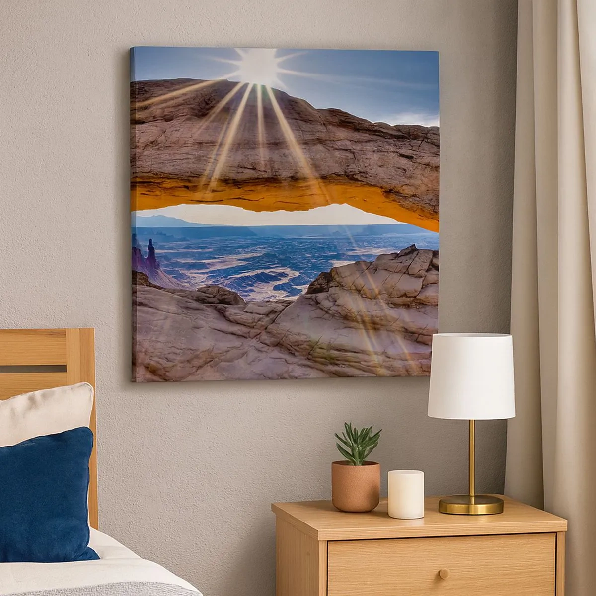 Cuadro sobre lienzo - Impresión de Imagen - A través de la puerta de la roca - 30x30 cm