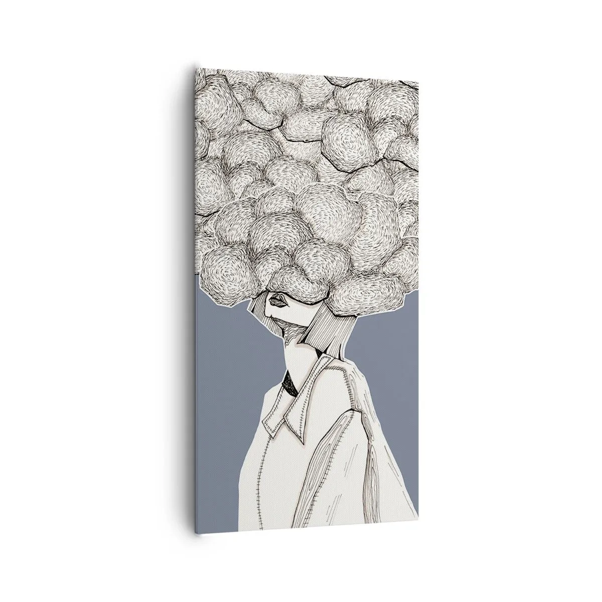 Cuadro sobre lienzo - Impresión de Imagen - Con la cabeza en las nubes - 65x120 cm