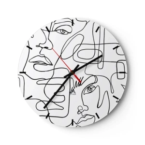 Reloj de pared - Reloj de vidrio - Entre emociones enredadas - 40x40 cm