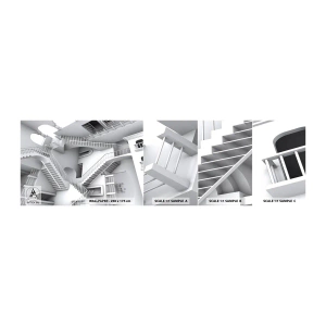 Muestra de fotomural autoadhesivo Deluxe Sticker - Paradojas del espacio - Abstracción, 3D, Arquitectura - 100x30 cm