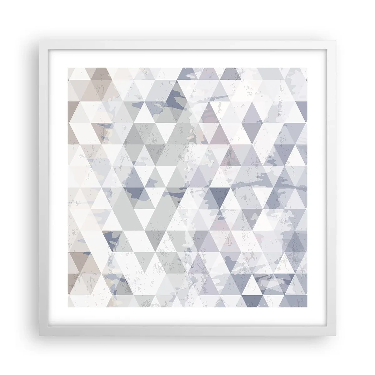 Póster en marco blanco - A ritmo de triángulo - 50x50 cm