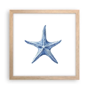 Póster en marco roble claro - Estrella de mar - 30x30 cm