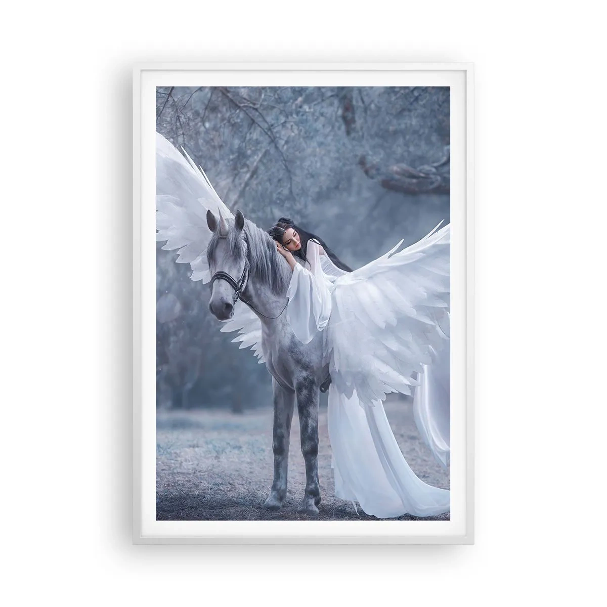 Póster en marco blanco - Un momento de inspiración - 70x100 cm