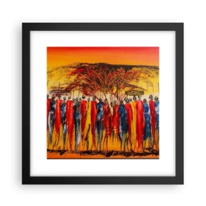 Póster en marco negro - Allí, allí, allí van - 30x30 cm