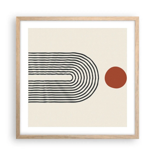 Póster en marco roble claro - Magnetismo de formas y colores - 50x50 cm