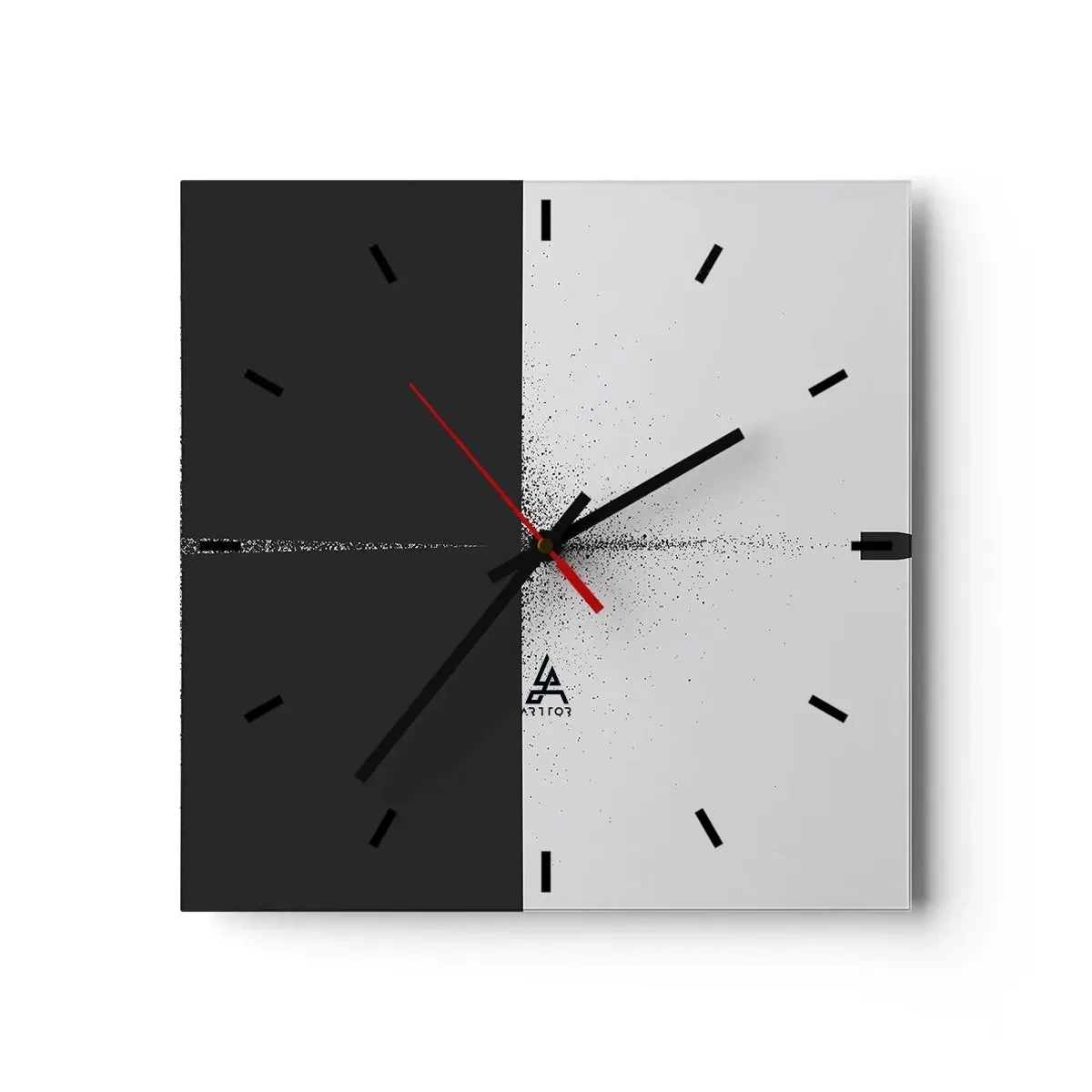 Reloj de pared - Reloj de vidrio - Un proyectil simbólico de estilo minimalista y abstracto. - 30x30cm - Directa al objetivo - Decoración de pared moderna para salón y dormitorio ARTTOR