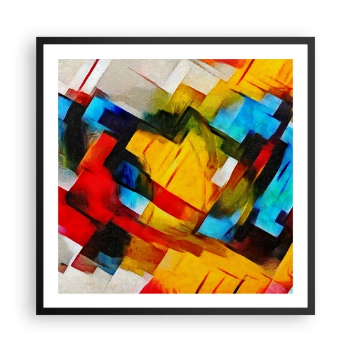 Póster en marco negro - Un popurrí multicolor - 60x60 cm