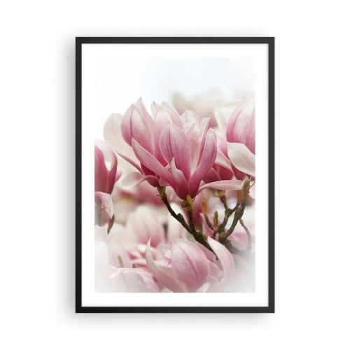 Póster en marco negro - Flores primaverales - 50x70 cm