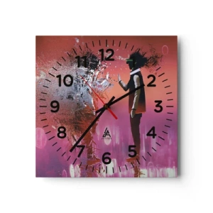 Reloj de pared - Reloj de vidrio - ¿Es posible mirar dentro de uno mismo? - 40x40 cm