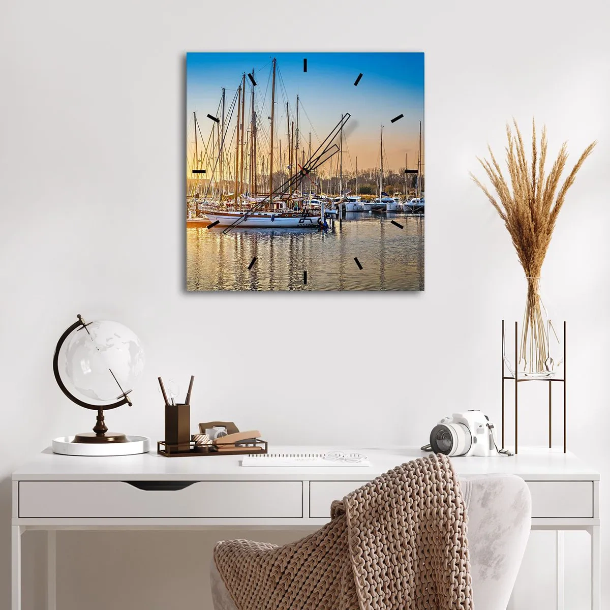 Reloj de pared - Reloj de vidrio - El viento debe dormir también - 30x30 cm