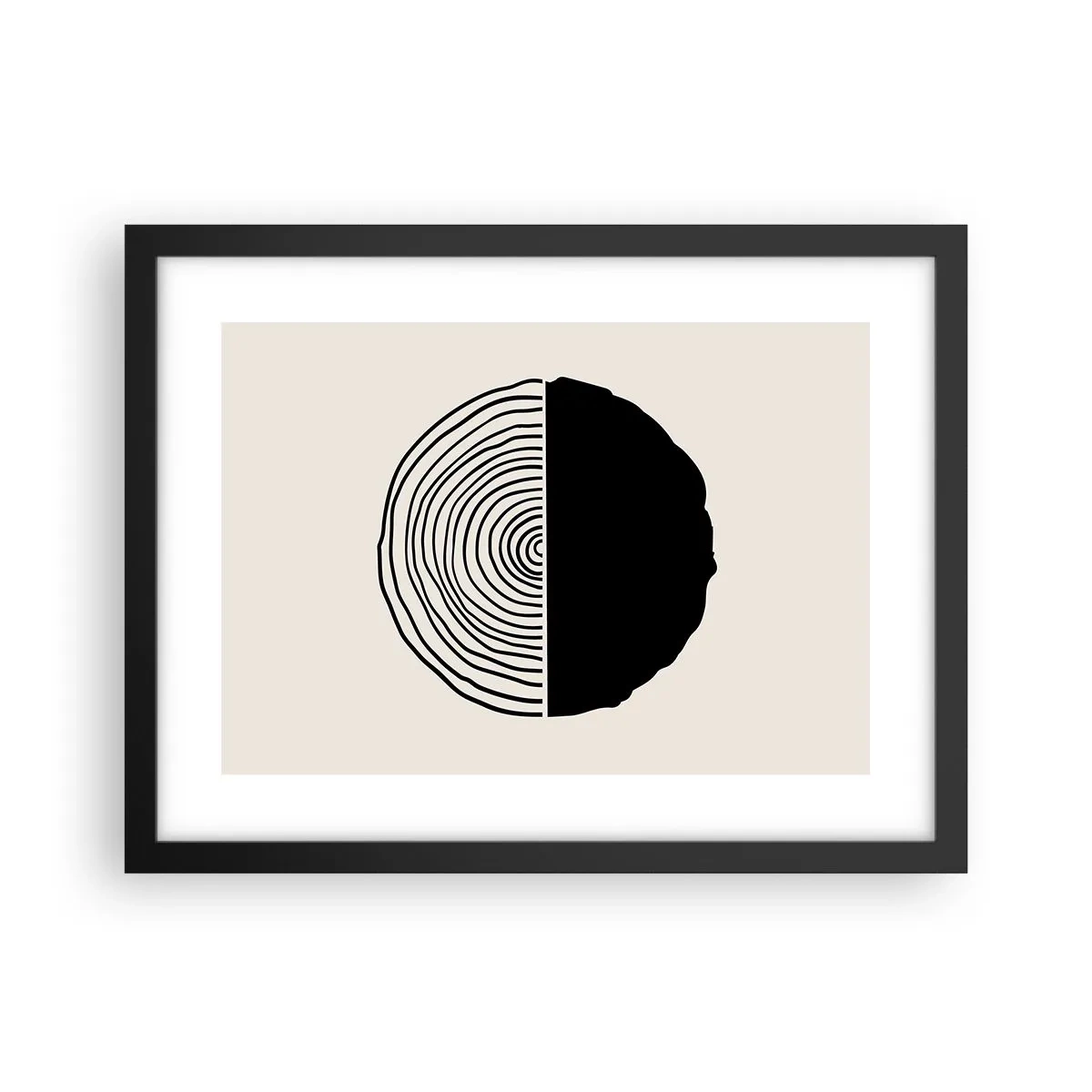 Póster en marco negro - Mitad y mitad - 40x30 cm