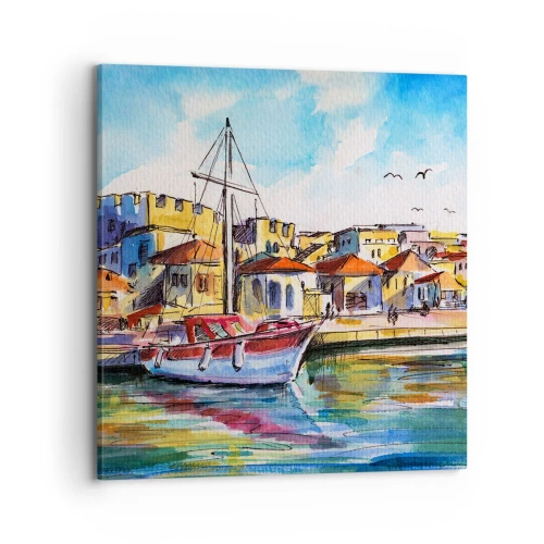 Cuadro sobre lienzo - Impresión de Imagen - Tarde de arco iris - 70x70 cm