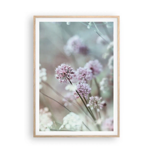 Póster en marco roble claro - Dulces filigranas de hierbas - 70x100 cm