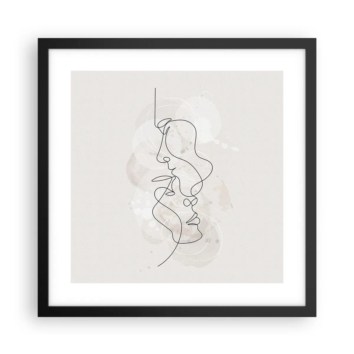 Póster en marco negro - En un abrazo - 40x40 cm
