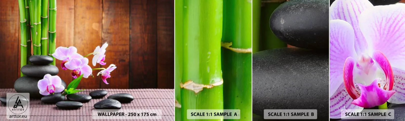 Muestra De Fotomural Standard Eco - Experimente los placeres de Oriente - flores, Orquídea, Orquídea - 100x30 cm