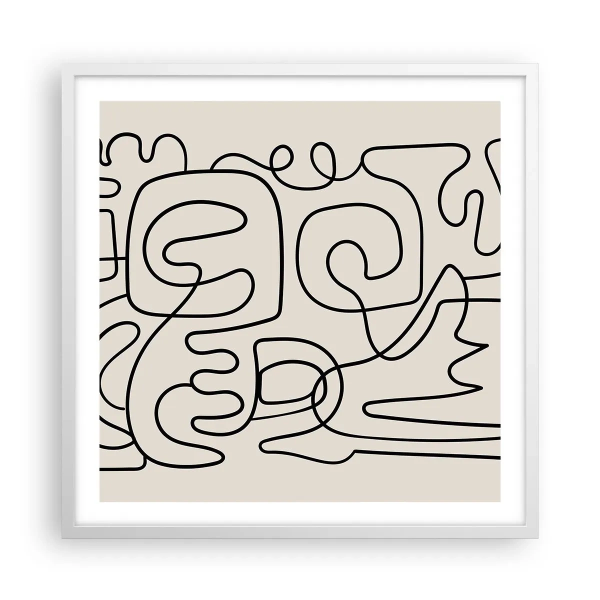 Póster en marco blanco - El camino correcto - 60x60 cm