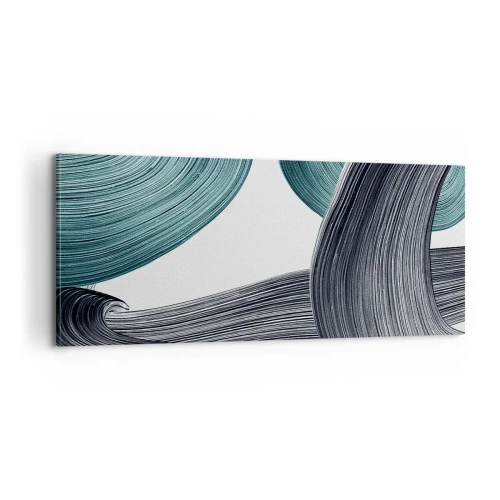 Cuadro sobre lienzo - Impresión de Imagen - Senderos esmeralda y negro - 100x40 cm