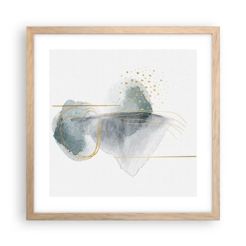 Póster en marco roble claro - Sobre la relación entre el gris y el oro - 40x40 cm