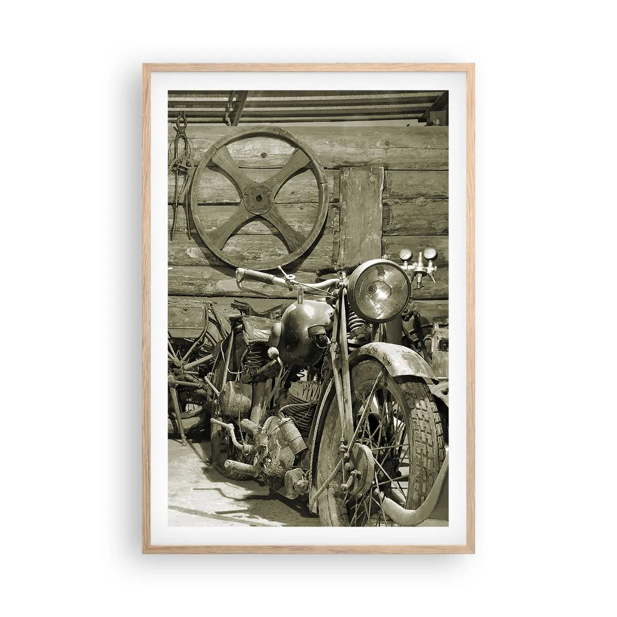 Póster en marco roble claro - En el trastero del abuelo - 61x91 cm