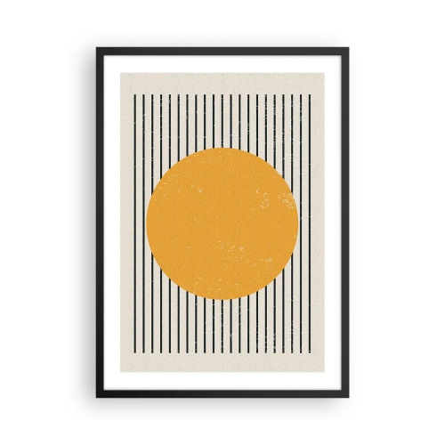 Póster en marco negro - Composición geométrica con círculo naranja y líneas. - 50x70cm - El poder de la sencillez - Decoración de pared moderna para salón y dormitorio ARTTOR