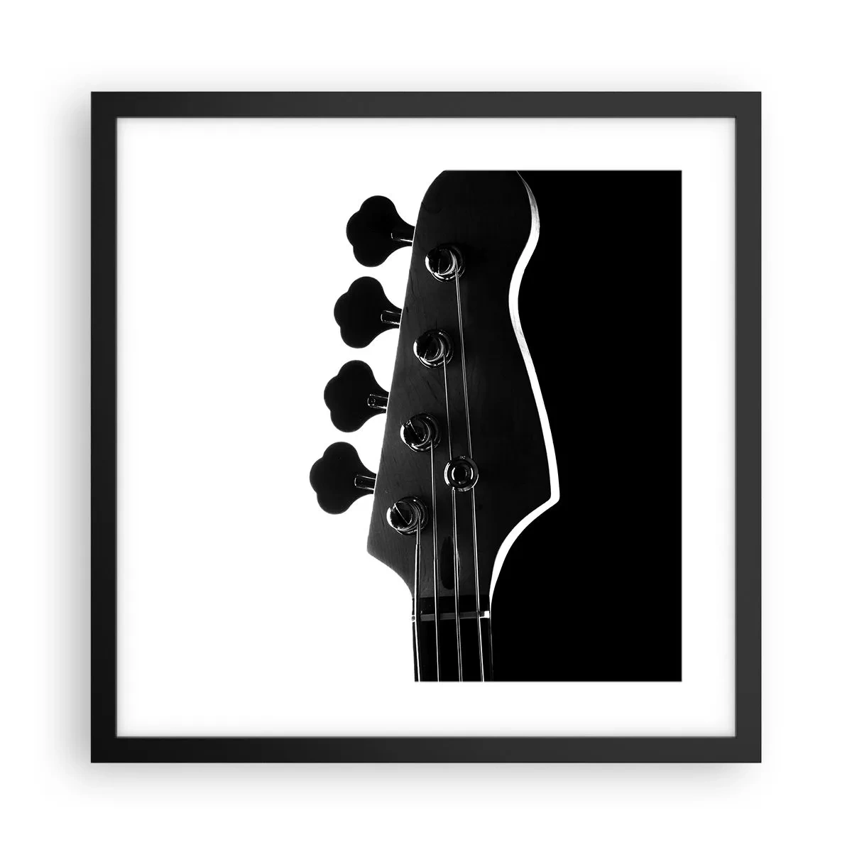 Póster en marco negro - Silencio musical - 40x40 cm
