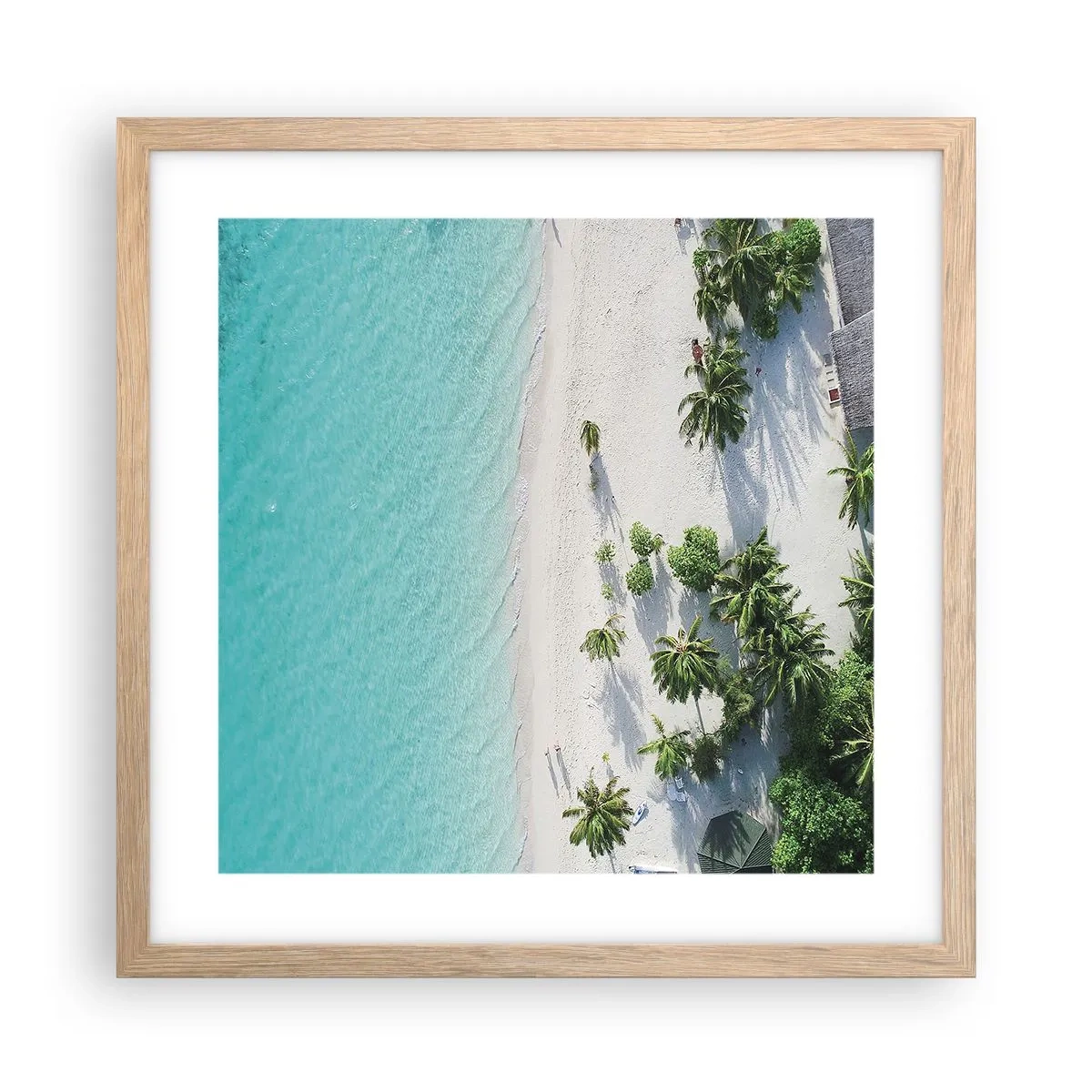 Póster en marco roble claro - Vacaciones en el paraíso - 40x40 cm