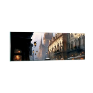 Cuadro sobre vidrio - Impresiones sobre Vidrio - La magia de una noche de Praga - 90x30 cm