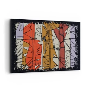 Cuadro sobre lienzo - Impresión de Imagen - Composición abstracta en colores intensos - 120x80cm - Composición espontánea - Decoración de pared moderna para salón y dormitorio ARTTOR