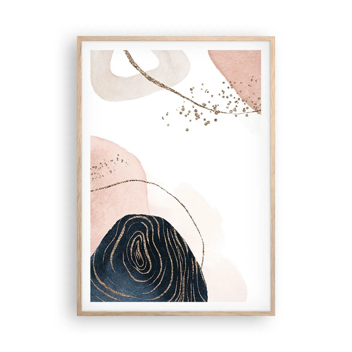 Póster en marco roble claro - Todo fluye - 70x100 cm