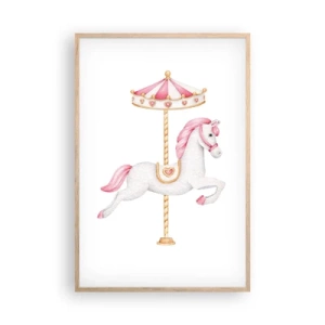 Póster en marco roble claro - Partió al galope - 61x91 cm