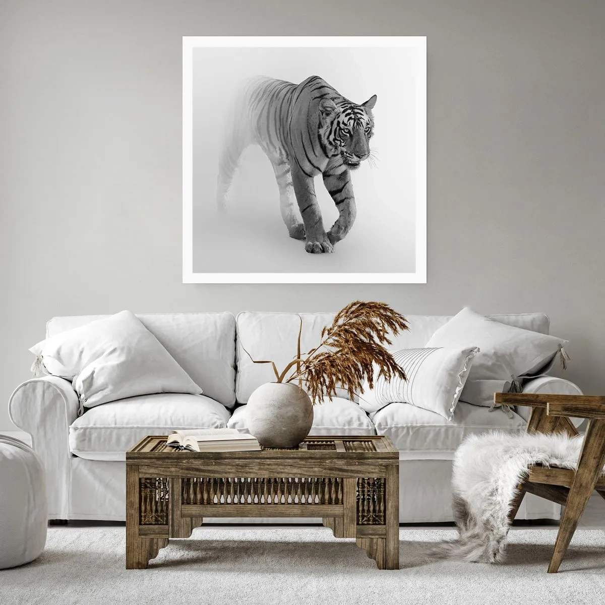 Póster - Siempre alerta entre la niebla - 40x40 cm