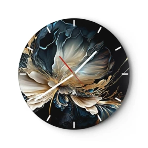 Reloj de pared - Reloj de vidrio - Flor de helecho de cuento - 40x40 cm