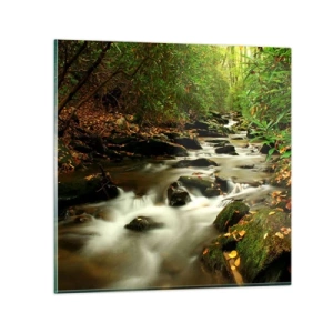 Cuadro sobre vidrio - Impresiones sobre Vidrio - Como plata líquida - 40x40 cm