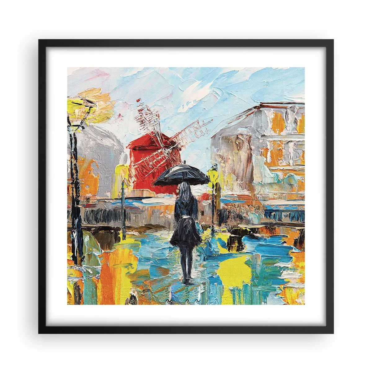 Póster en marco negro - Leyendas parisinas - 50x50 cm