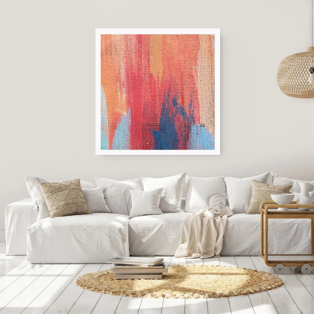 Póster - Trazos de arco iris - 40x40 cm