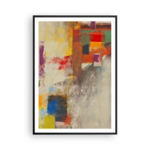 Póster en marco negro - Geometría de color - 70x100 cm