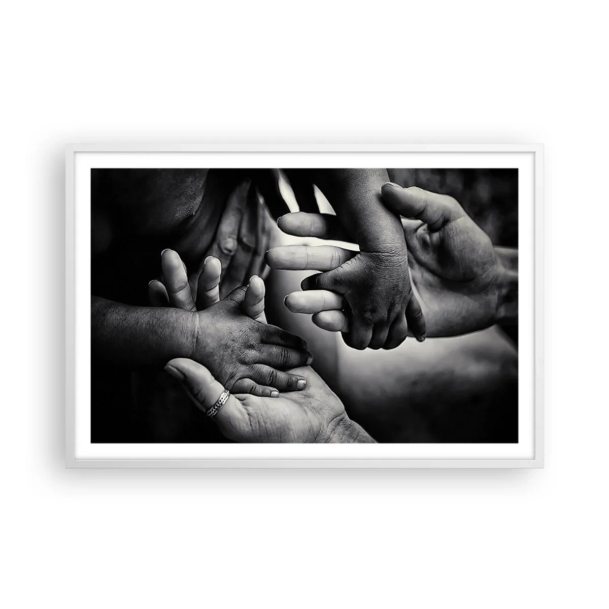 Póster en marco blanco - Ser humano - 91x61 cm