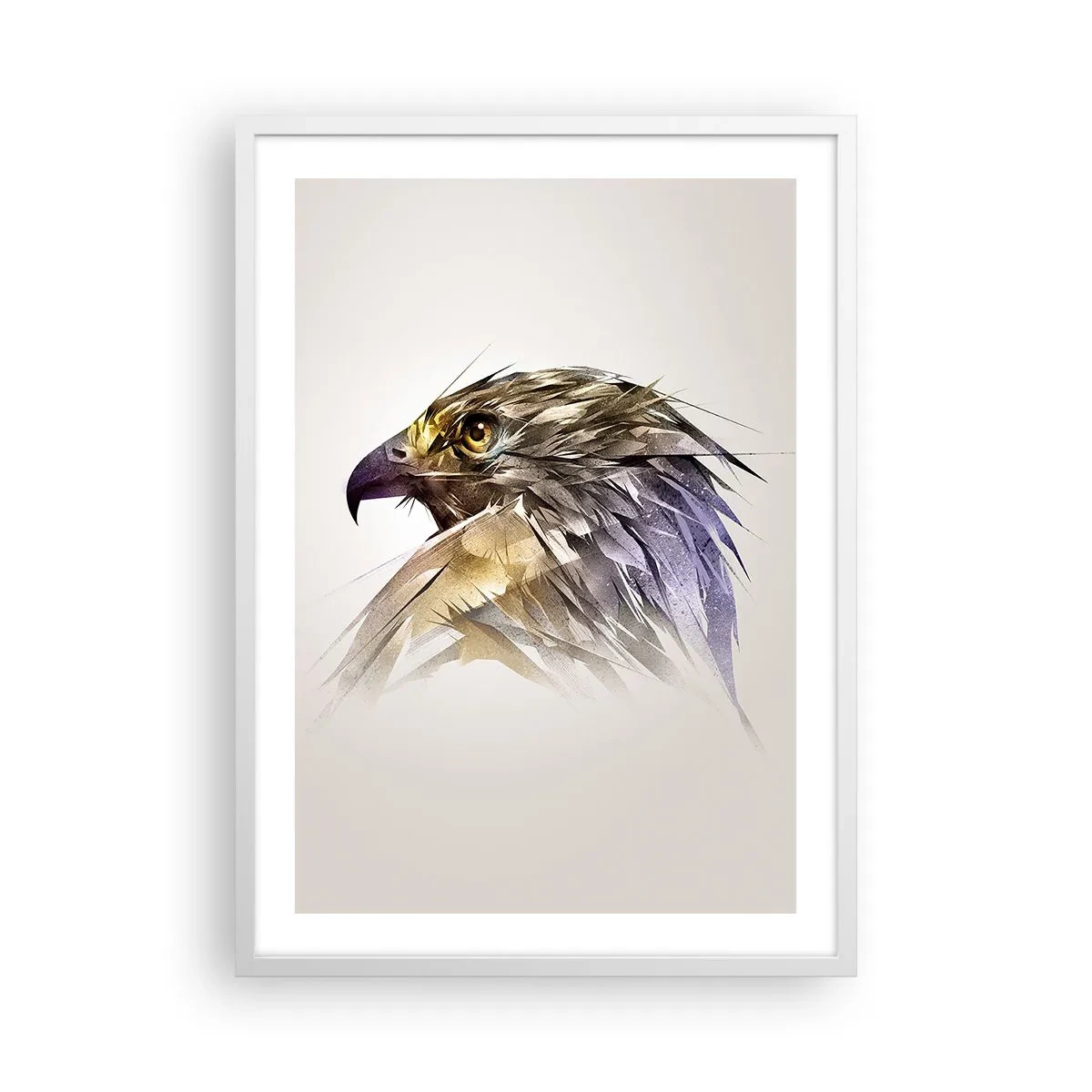 Póster en marco blanco - Retrato de un guerrero - 50x70 cm