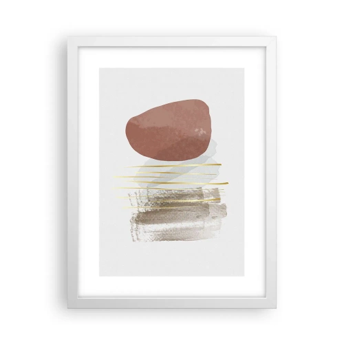 Póster en marco blanco - Una columnata abstracta - 30x40 cm