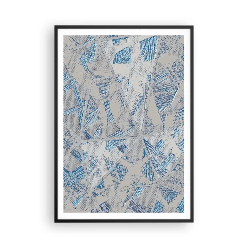 Póster en marco negro - En un laberinto gris azulado - 70x100 cm