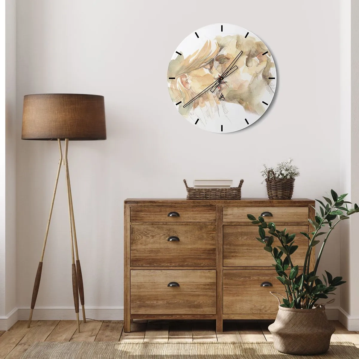 Reloj de pared - Reloj de vidrio - ¿La media naranja encontrada? - 30x30 cm