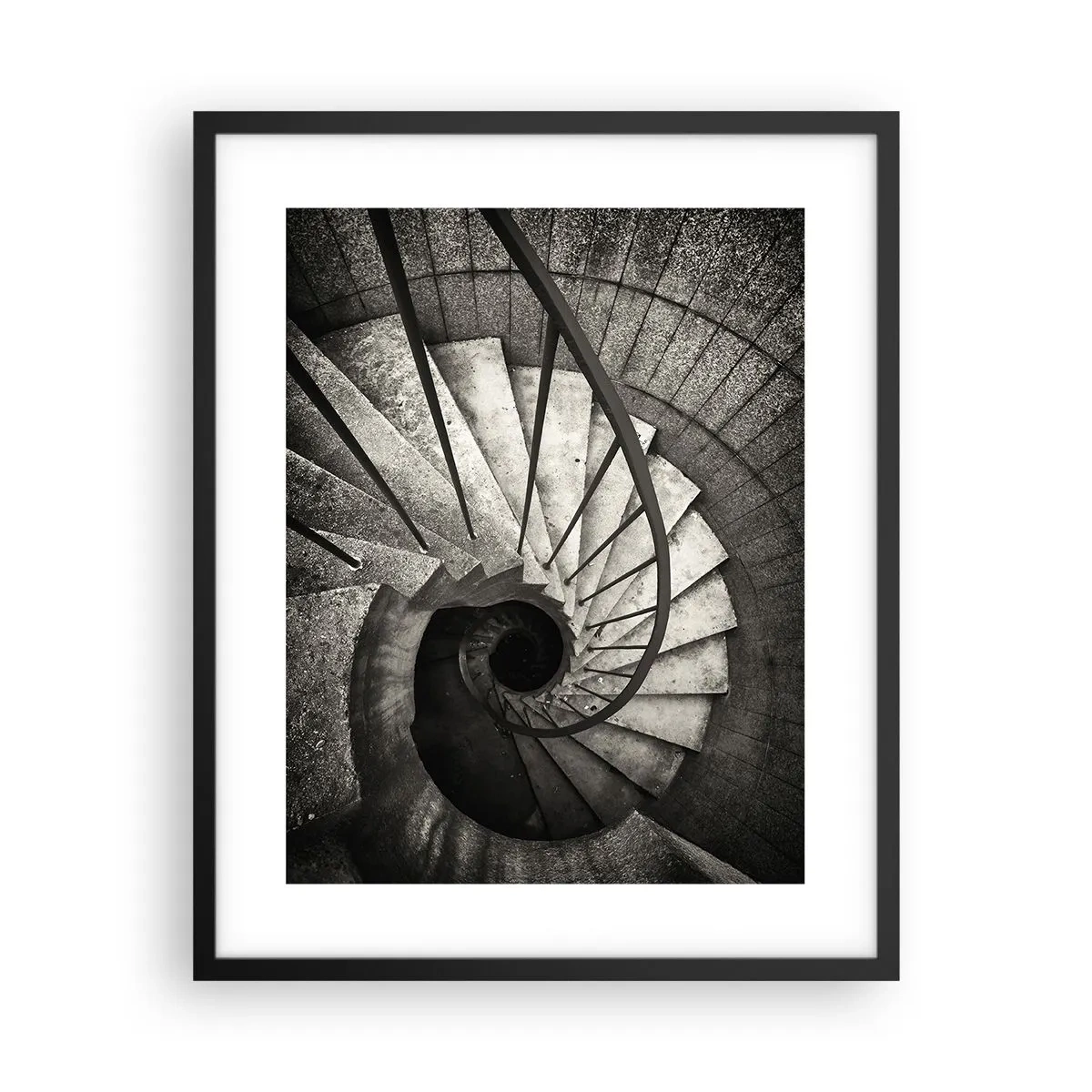 Póster en marco negro - Escaleras arriba, escaleras abajo - 40x50 cm