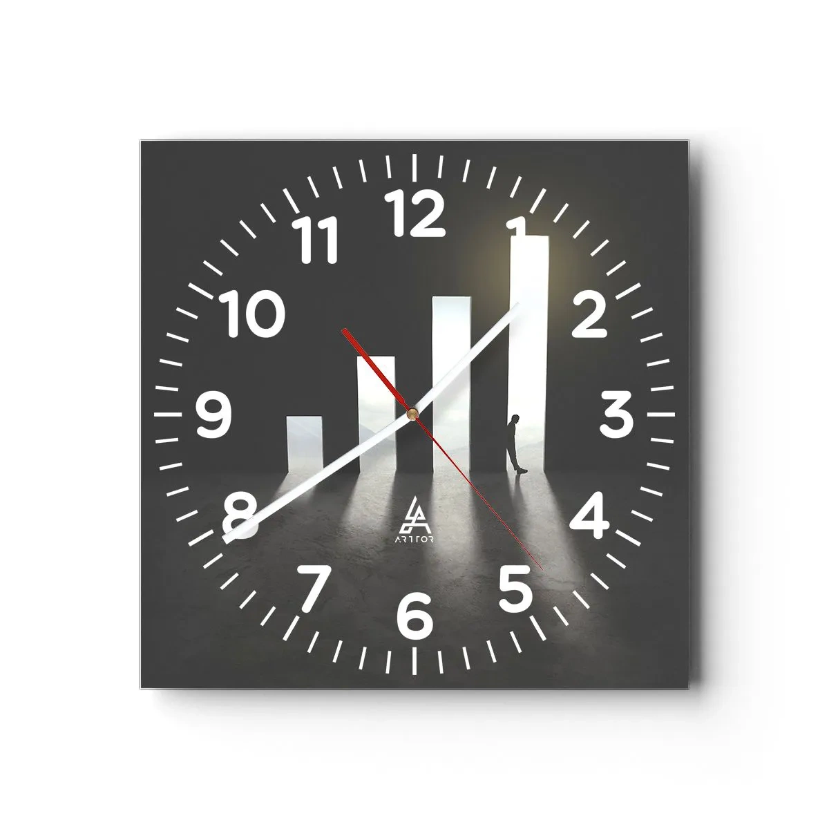 Reloj de pared - Reloj de vidrio - El camino del éxito - 30x30 cm