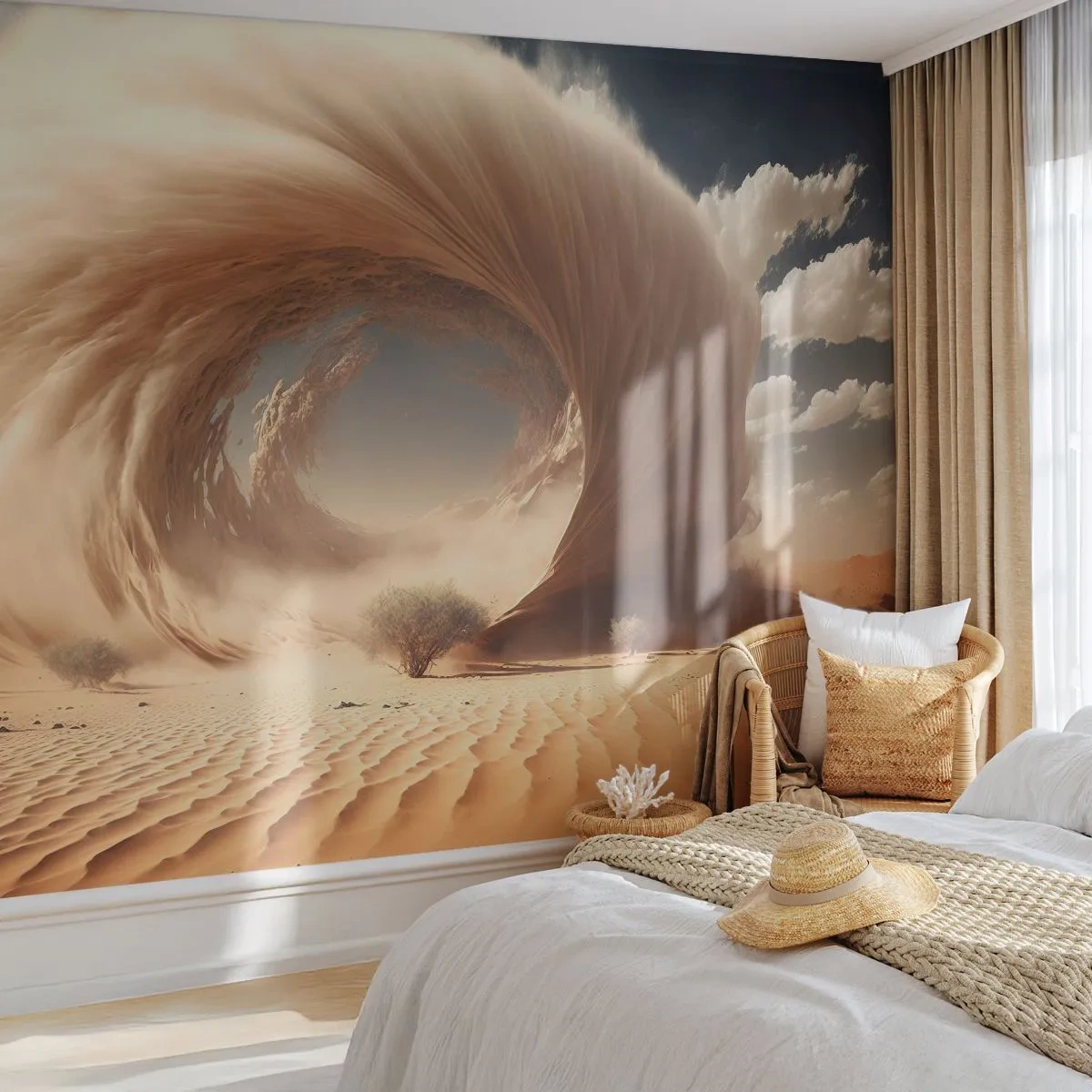 Fotomural Premium Sand - Portal abierto - Arena, Desierto, una tormenta de arena - 200x140 cm
